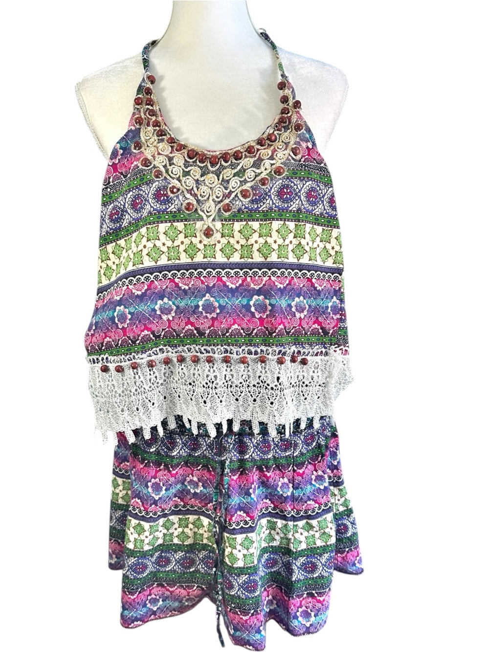 Vibrant 2-Piece Matching Skirt Set- Bohemian style- Size XS